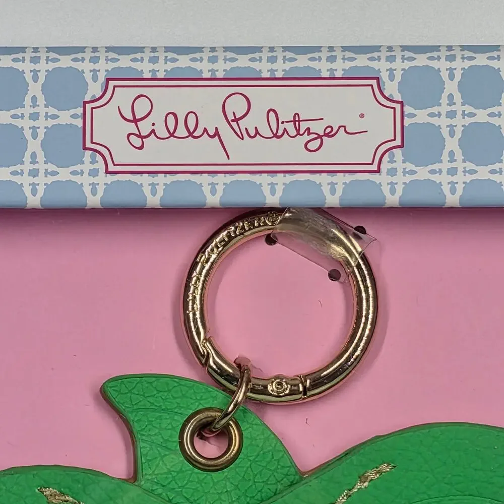 LILLY PULITZER PALM TREE GPS TAG HOLDER – AIRTAG COMPATIBLE – TRAVEL ACCESSORY